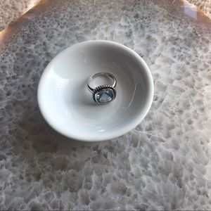 Sterling silver ring with blue gem